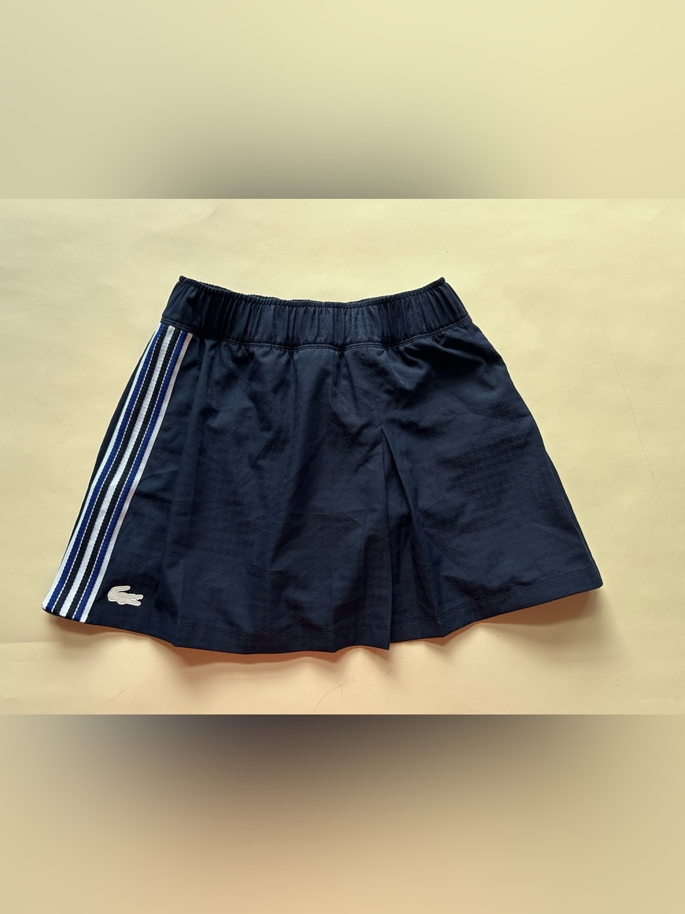 Lacoste Navy Mini Skirt with Side Stripe Trim size 32 - Picture 1 of 7
